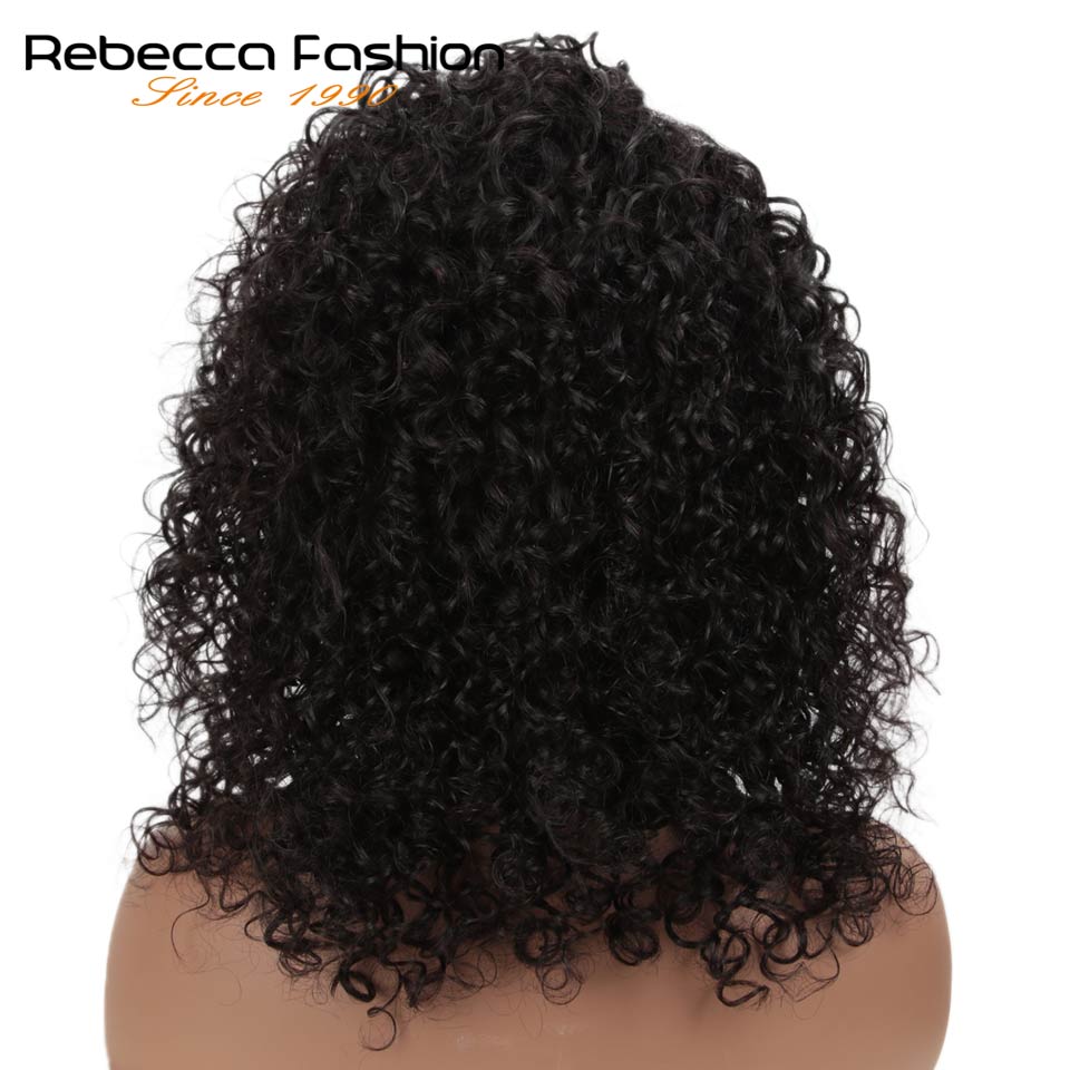 Jerry Curly Part Lace Human Hair Wigs With Baby Hair Brazilian Lace Part Short Curly Bob Wigs For Women Pre-Plucked Wig Rebecca